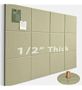 Large Cork Board for Office Wall Decor,48"x36"-12 Pack Felt Wall Tiles with Safe Removable Adhesi...