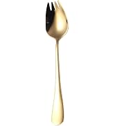 Vintage Stainless Steel 2-in-1 Sporks Salad Forks, 6.5-inch Dessert Spoons, Long Handle Fruit App...