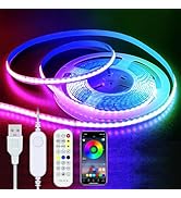 UVTaoYuan RGB COB LED Strip Lights 6.56ft 1152LEDs,5V USB Color Changing Strip Light, Smart APP C...