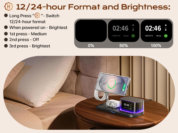 Desk Charging Station with Night Light