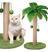 ZooZoo Cat Scratching Post, 33" Tall Scratching Post for Indoor Cats, Cute Cat Palm Tree with Nat...