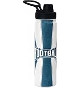 Insulated Stainless Steel Water Bottle with Straw, Football Water Bottle 24 oz, Leak-Proof & BPA-...