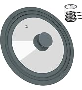 Universal Lid for Pots, Pans, and Skillets - Silicone Replacement Pan Lid Fits 8", 9", 9.5" Cookw...