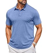 COOFANDY Men's Casual Polo Shirts Short Sleeve Classic Basic Tee Button Collar Shirt Summer Golf ...