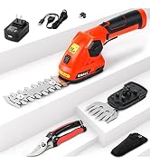 SHALL Cordless Grass Shear & Hedge Trimmer - 7.2V Electric Shrub Trimmer 2 in 1 Handheld Grass Tr...