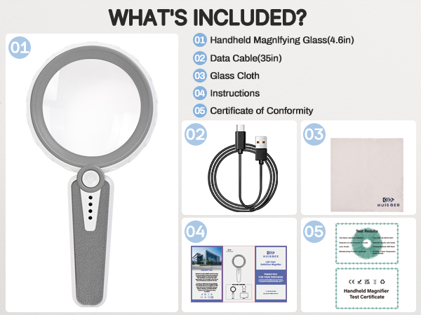 magnifying glass with light rechargeable