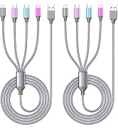 Xnewcable Multi Charging Cable 4ft 2Pack 4 in 1 Charger Cord, Multiple Rapid Nylon Braided Cable ...