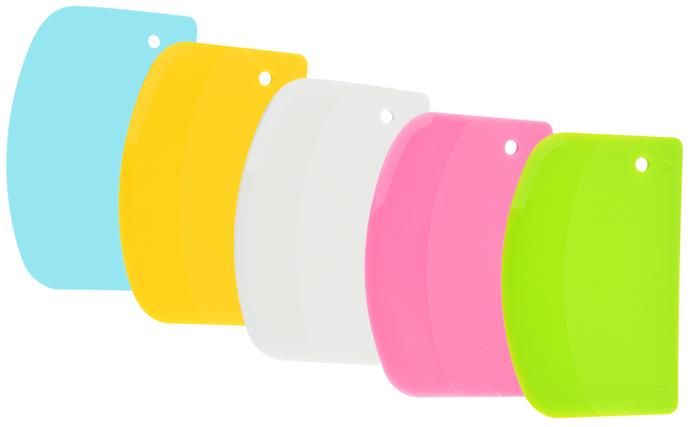 Dough Scraper Plastic Bench Scraper Bowl Spatula Kitchen Pastry Cutter Tool for Bread Dough Cake