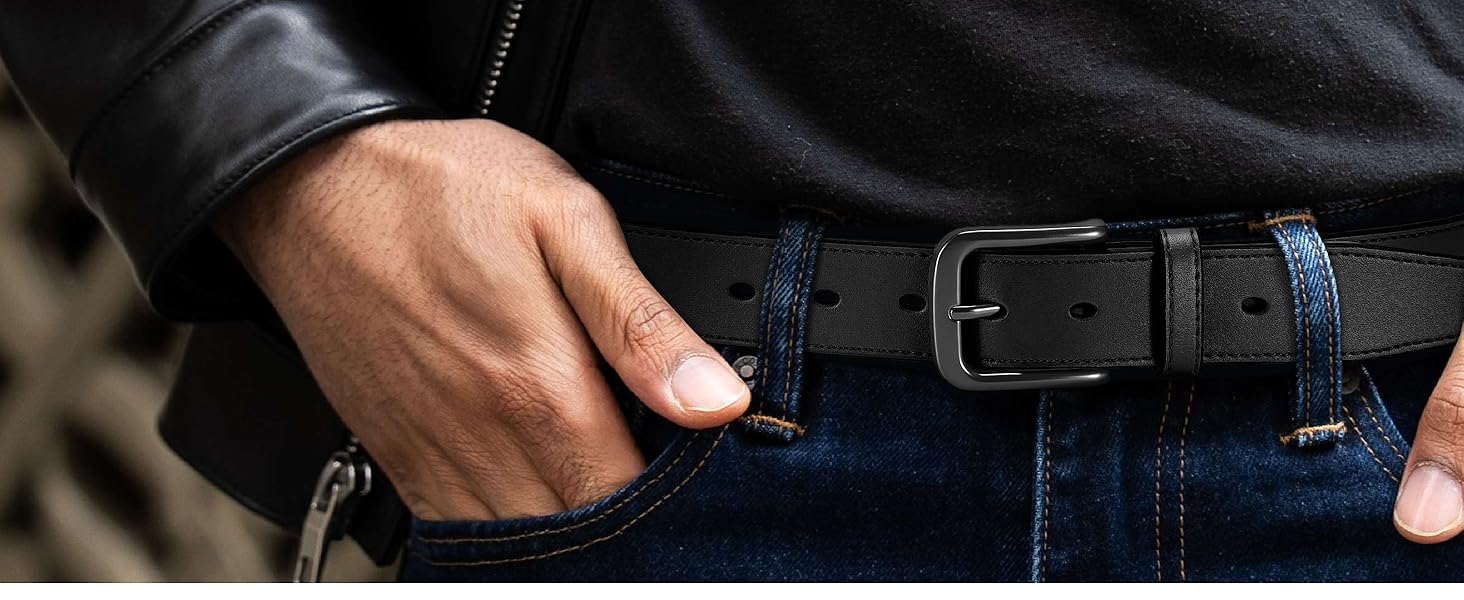 mens belt real genuine leather gift present brithday father him son