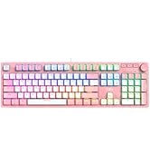 FOXXRAY HKM-95 Wired Mechanical Gaming Keyboard, Full-Size RGB Backlit with Media Control Knob, O...