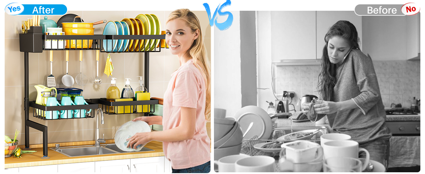 over sink dish drying rack