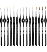 GETHPEN Extreme Detail Paint Brush Set, 15pcs Miniature & Micro Brushes for Fine Detailing, Acryl...