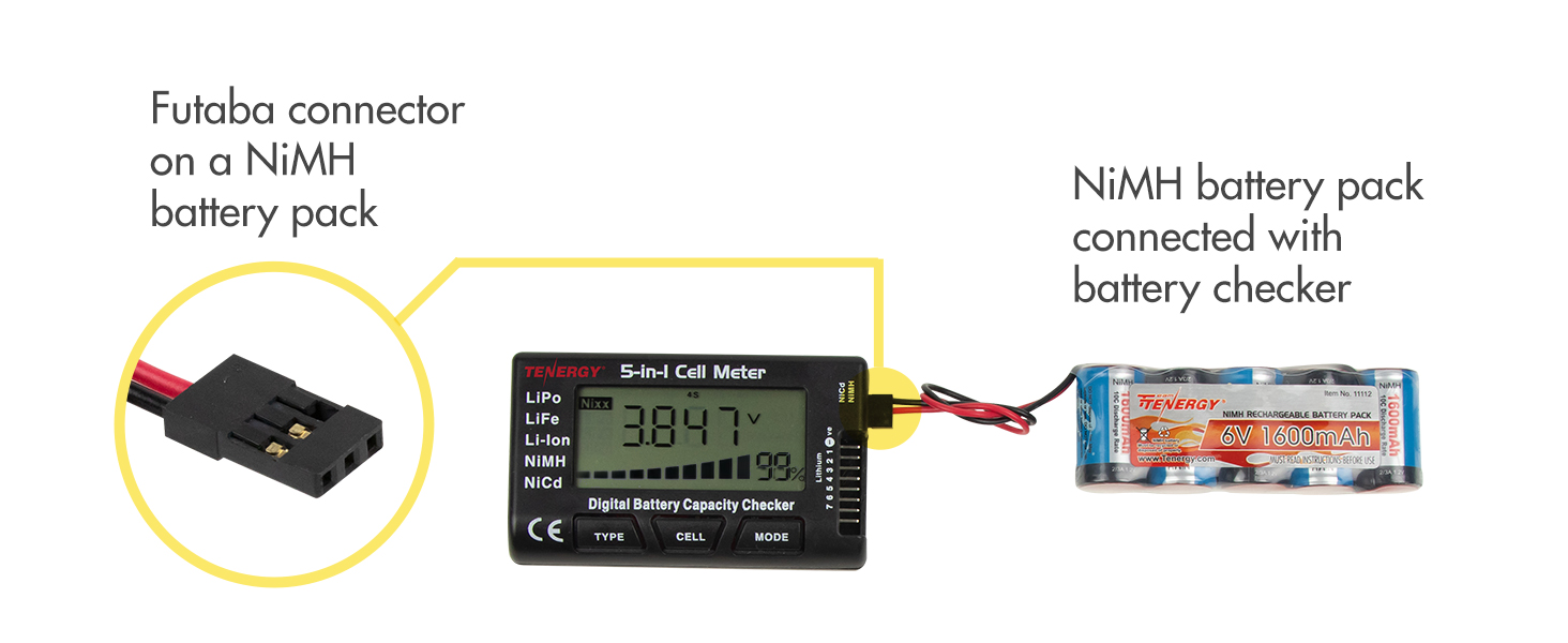 How to connect NiMH battery packs with the meter