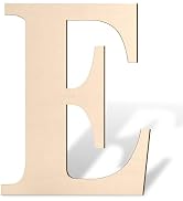 Large Wooden Alphabet Letter E 17 inch Big Wood Letters for Wall Decor, Unfinished Blank Giant Wo...
