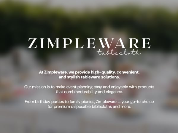 Zimpleware Plastic Table Cloth