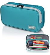 Pencil Case,Vaschy Large Capacity Pen Holder Pouch with Double Zippers Multi Compartments Easy Or...