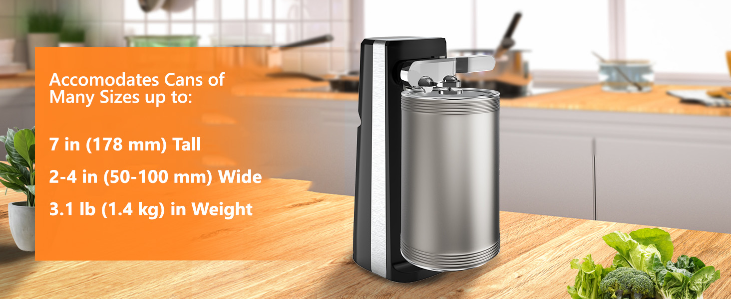 NK-0709 Ideal for Tall & Heavy Cans: Handles cans up to 3.1lbs and 7 inches tall with ease.