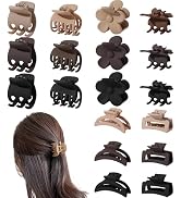 Drnytunk 18 Pcs Small Hair Clips Set, Various Styles Butterfly & Flower Claw Clips for Thick & Th...