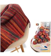 Aeelike Crochet Blanket Kit for Adults Advanced,Ombre Red Vintage Craft Kit | Step-by-stepTutoria...