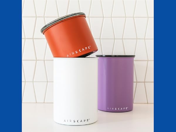 white, red rock, and lupine airscape canisters