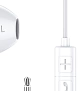 MOSWAG Wired Earbuds with Microphone, 3.5mm Jack in Ear Headphones with Microphone Suitable for S...