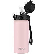 Kids Water Bottle, GOPPUS 18 Oz Stainless Steel Travel Bottle, Double Wall Vacuum Leak Proof Kids...
