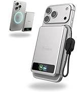 SolidSafe 5K Magnetic Power Bank, Silver, Qi2 Certified 15W Wireless Charger, LCD Display, Ultra-...