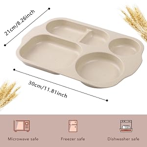 Divided Plates Wheat Straw Dinnerware