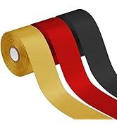 Ribbon for Gift Wrapping, 3 Pack 75 Yards 1-1/2 inch Satin Ribbon Bows for Gift, Crafts, Flower B...