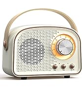 SpringFlora Retro Bluetooth Speaker, Cute Mini Speaker with FM Radio, Portable Wireless Speaker w...
