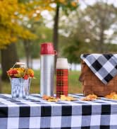 ZIMPLEWARE Premium Black Gingham Checkered Plastic Table Cloth Disposable (6 Pk) Plastic Tableclo...