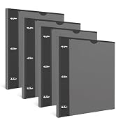INFUN Telescoping 3 Ring Binder -4PCS-Black, Flexible Round Binder with Customizable Front Cover ...