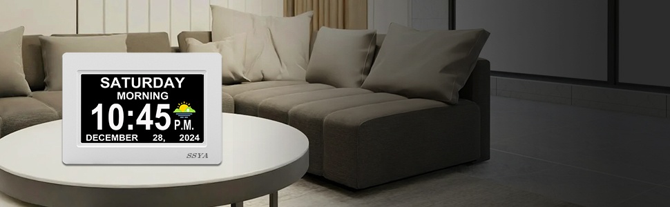 clock with date and time for elderly