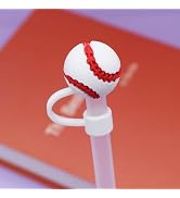 Baseball Straw Cover for Stanley 40&30 Oz Cup, 10mm Silicone Covers Cap for Stanley Cup Accessori...