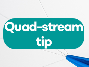 Ear bulb syringe quad stream tip