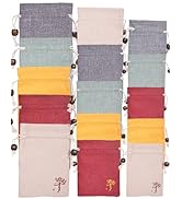 Bleiou 15 Pcs Brocade Pounch Burlap Gift Bags Chinese Drawstring Packing Pouches Bags Mixed Colors