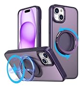 v-Golvin Strong Magnetic for iPhone 15 Case with Stand,Fit for MagSafe,360°Rotatable Ring Designe...
