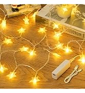 Rechargeable Star Fairy Lights Battery Operated with 8 Modes, 17FT 50LED String Lights Indoor wit...