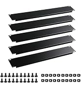 YuPinDiZu 5 Pack of 2U Blank Panel - Metal Rack Mount Filler Panel for 19in Server Rack Cabinet o...