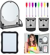 ANPHSIN 12pcs Strong Magnetic Locker Accessories Kit - Includes Mirror, Dry Erase Board, 2 Pen Ho...