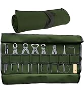 BLIRITEL Garden Roll Up Tool Bag, Canvas Bonsai Tools Roll with 8 Pockets, Multifunctional Tool B...