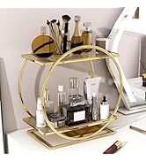 YIWANFW Perfume Organizer for Dresser, 2 Tier Bathroom Counter Organizers and Storage, Gold Bathr...