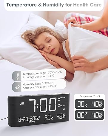 digital clock with temperature humidity