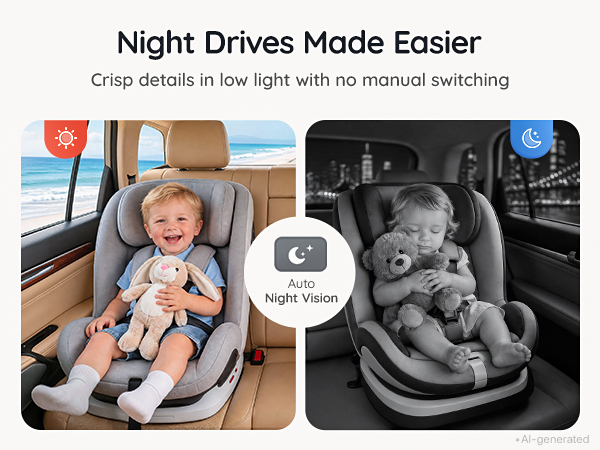 Dual Car Camera Baby Monitor for 2 Kids Baby Car Mirror Rear Facing