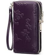 yiijay Womens Wallet RFID Blocking Large Capacity Vegan Leather Double Zip Wristlet Wallet Card H...