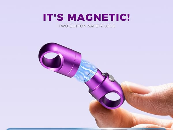 MAGNETIC KEYCHAIN-TWO-BUTTON SAFETY LOCK