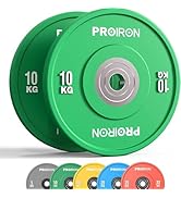 PROIRON Olympic Rubber Bumper Plates, 2" Solid Rubber Weight Plates for Barbell Strength Training...