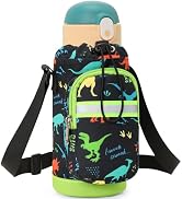 BrainyBees Water Bottle Carrier for Kids - Water Bottle Holder with Strap, Boys Girls Water Bottl...