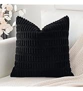 OTOSTAR Corduroy Decorative Throw Pillow Covers 20x20 Inch Super Soft Boho Striped Square Pillow ...