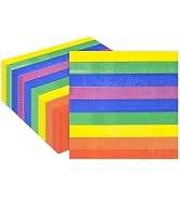 40PCS Rainbow Party Napkins - Folded 6.5 x 6.5 Inches Luncheon Napkins Disposable Paper Napkins f...